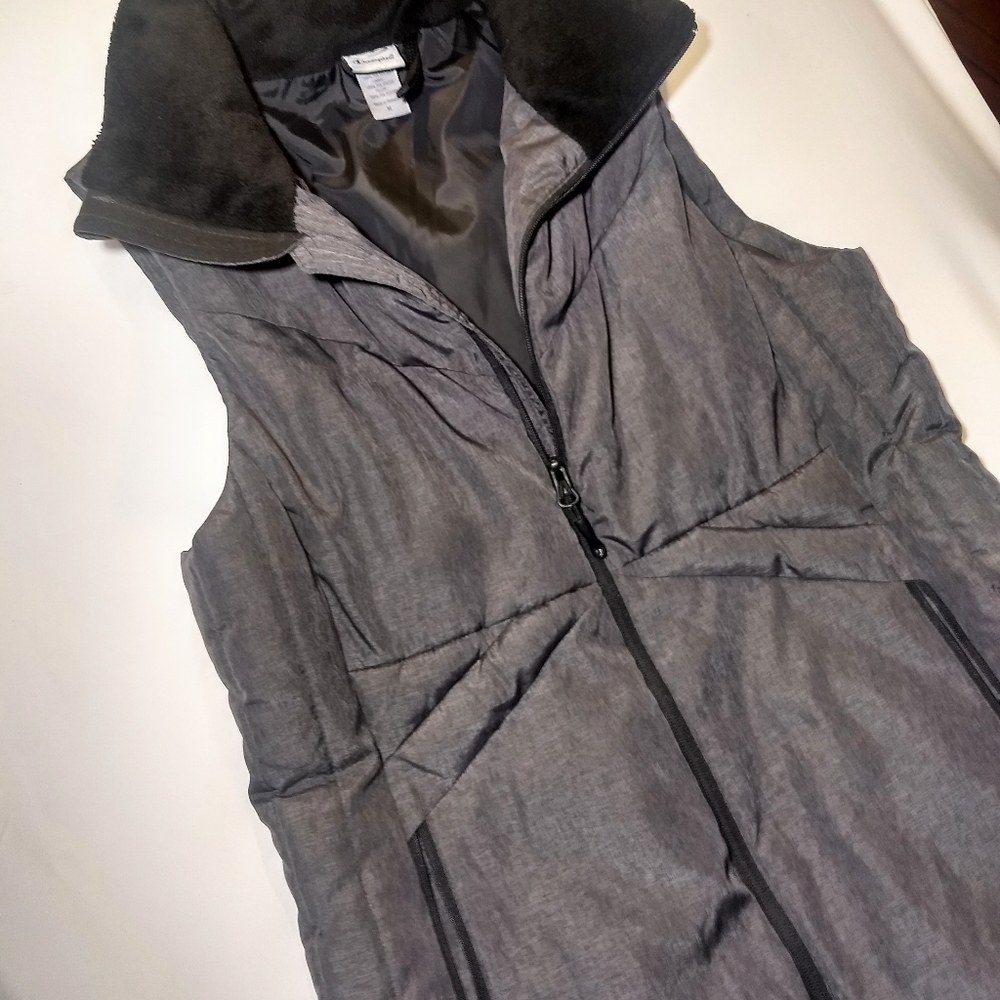 Champion men's slate gray zipper puffer vest M